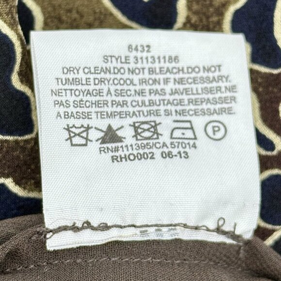 Tory Burch Tanya Women's Size 2 Brown Silk Abstract Leopard Sleeveless Blouse - Picture 13 of 13